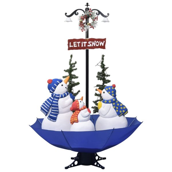 Árvore Natal c/ neve base formato guarda-chuva 170 cm PVC azul - Image 2