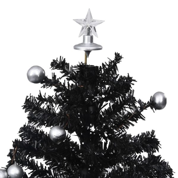 Árvore Natal c/ neve base formato guarda-chuva 75 cm PVC preto - Image 4
