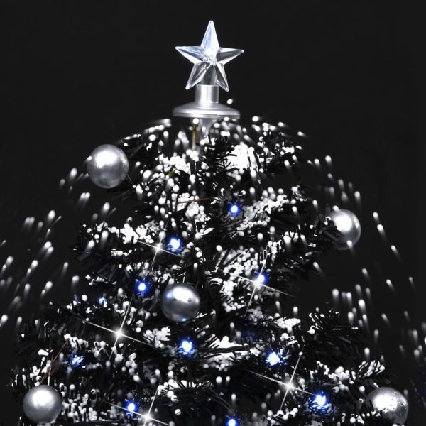 Árvore Natal c/ neve base formato guarda-chuva 75 cm PVC preto - Image 6
