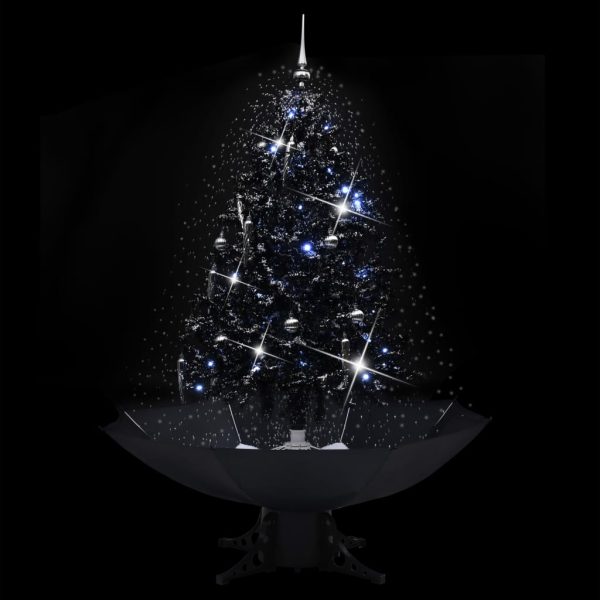 Árvore Natal c/ neve base formato guarda-chuva 140 cm PVC preto - Image 3