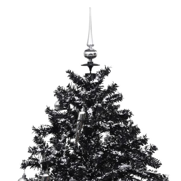 Árvore Natal c/ neve base formato guarda-chuva 140 cm PVC preto - Image 4