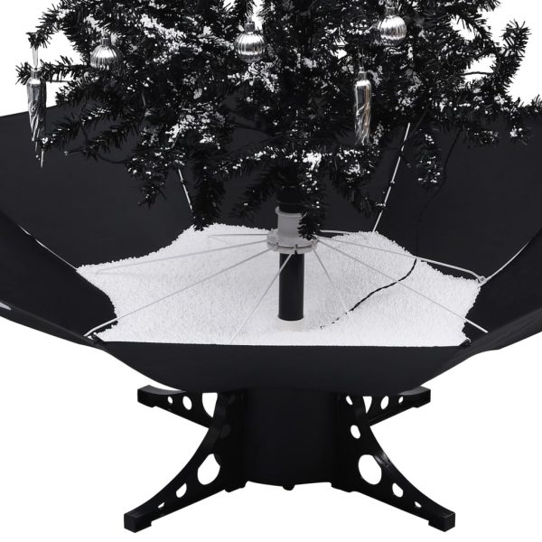 Árvore Natal c/ neve base formato guarda-chuva 140 cm PVC preto - Image 5
