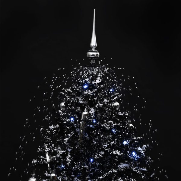 Árvore Natal c/ neve base formato guarda-chuva 140 cm PVC preto - Image 6