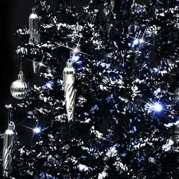 Árvore Natal c/ neve base formato guarda-chuva 140 cm PVC preto - Image 7