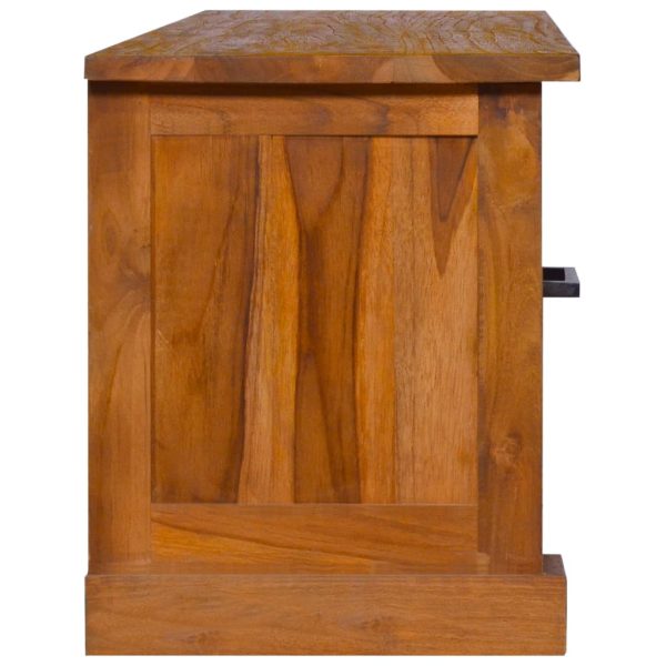 Móvel de TV 112x30x37 cm madeira de teca maciça - Image 4