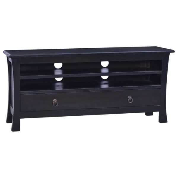 Móvel de TV 100x30x45 cm mogno maciço castanho café preto-claro