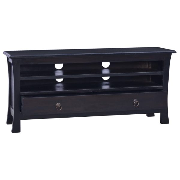 Móvel de TV 100x30x45 cm mogno maciço castanho café preto-claro - Image 4