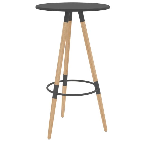 vidaXL Mesa de bar 60x103 cm MDF e madeira de faia maciça cinzento