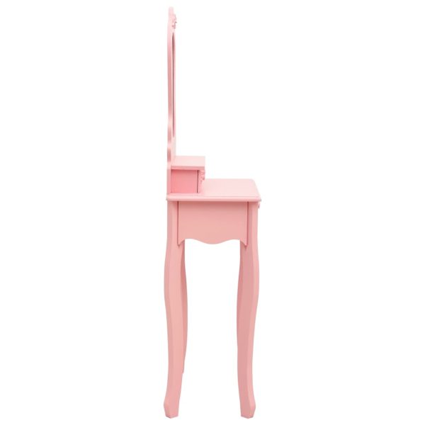 Conj. toucador com banco 50x59x136 cm madeira paulownia rosa - Image 4