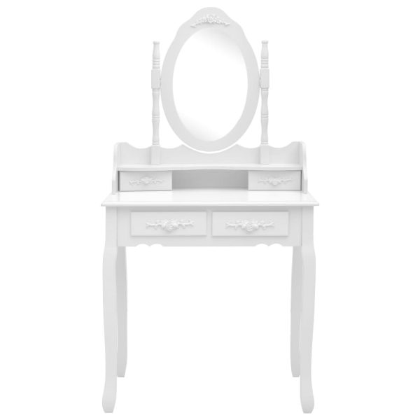 Conj. toucador com banco 75x69x140 cm madeira paulownia branco - Image 3