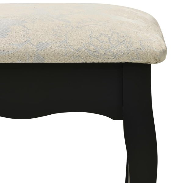 Conjunto toucador c/ banco 100x40x146cm madeira paulownia preto - Image 11