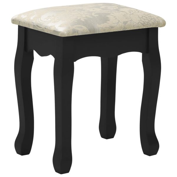 Conjunto toucador c/ banco 100x40x146cm madeira paulownia preto - Image 10