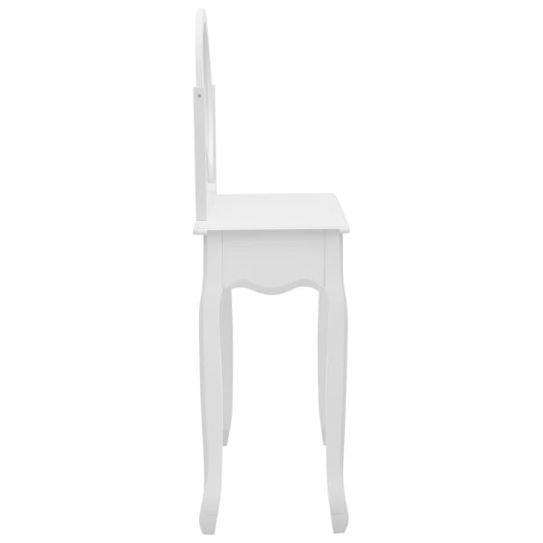 Toucador c/ banco 65x36x128 cm MDF e madeira paulownia branco - Image 4