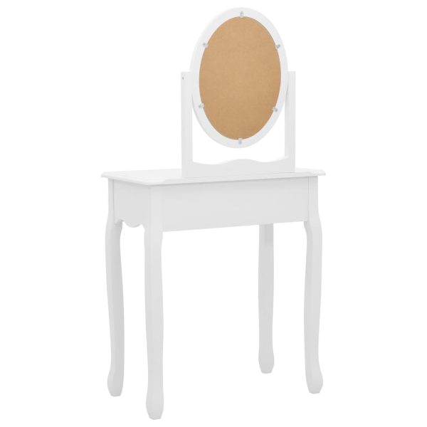 Toucador c/ banco 65x36x128 cm MDF e madeira paulownia branco - Image 5