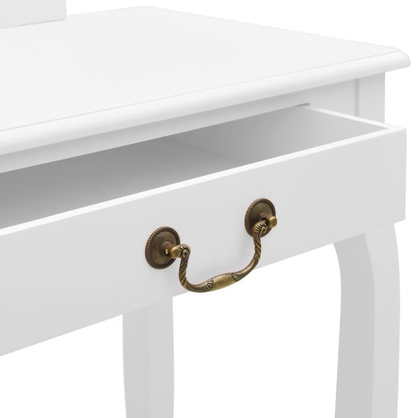 Toucador c/ banco 65x36x128 cm MDF e madeira paulownia branco - Image 7