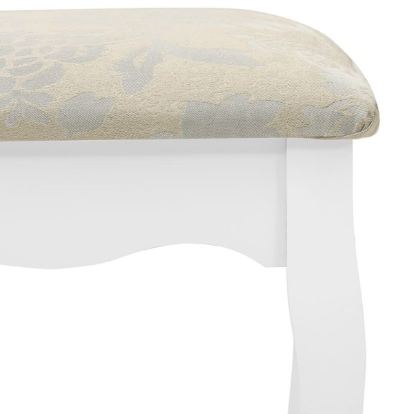 Toucador c/ banco 65x36x128 cm MDF e madeira paulownia branco - Image 9