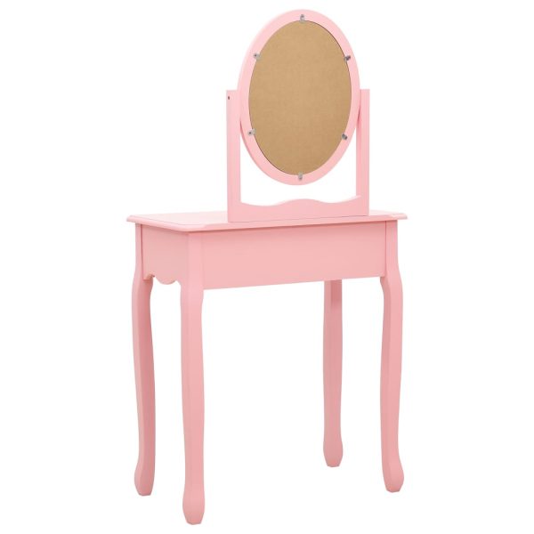 Toucador c/ banco 65x36x128 cm MDF e madeira de paulownia rosa - Image 4