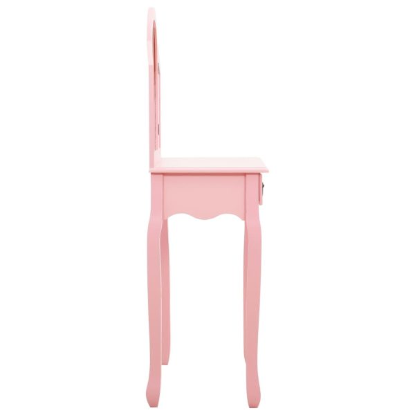 Toucador c/ banco 65x36x128 cm MDF e madeira de paulownia rosa - Image 5