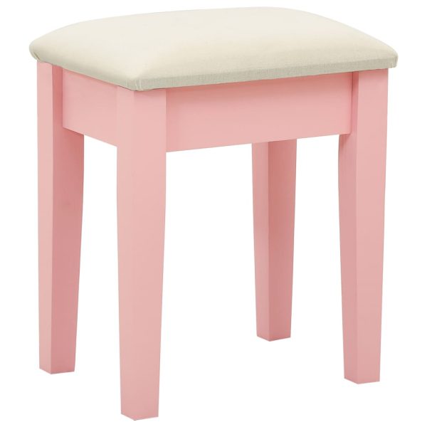 Toucador c/ banco 65x36x128 cm MDF e madeira de paulownia rosa - Image 9
