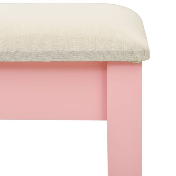 Toucador c/ banco 65x36x128 cm MDF e madeira de paulownia rosa - Image 10