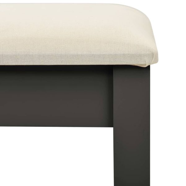 Toucador c/ banco 65x36x128 cm MDF e madeira paulownia cinzento - Image 8