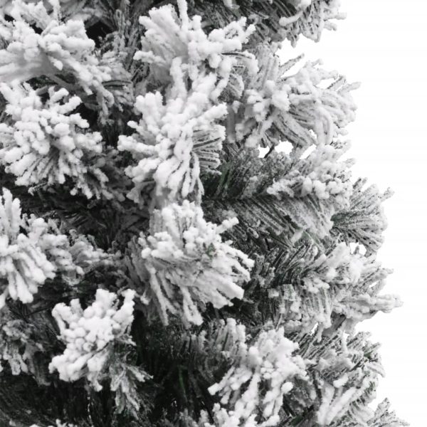 Árvore de Natal artificial fina com neve 150 cm PVC verde - Image 4