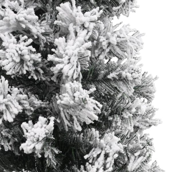 Árvore de Natal artificial fina com neve 240 cm PVC verde - Image 4