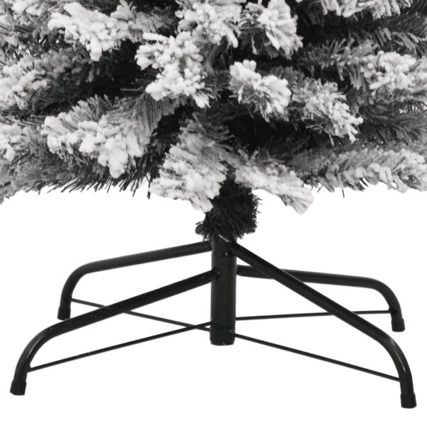 Árvore de Natal artificial fina com neve 240 cm PVC verde - Image 5