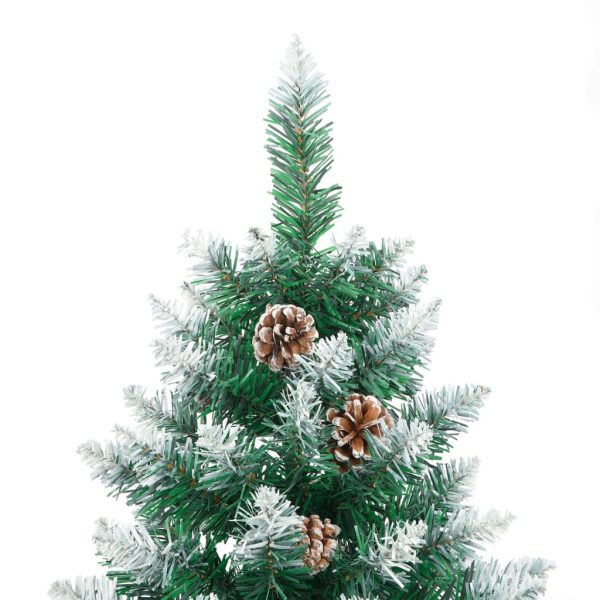Árvore de Natal fina madeira genuína e neve branca 180 cm verde - Image 5