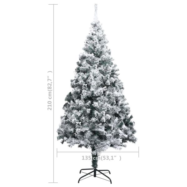 Árvore de Natal artificial c/ flocos de neve 210 cm PVC verde - Image 6