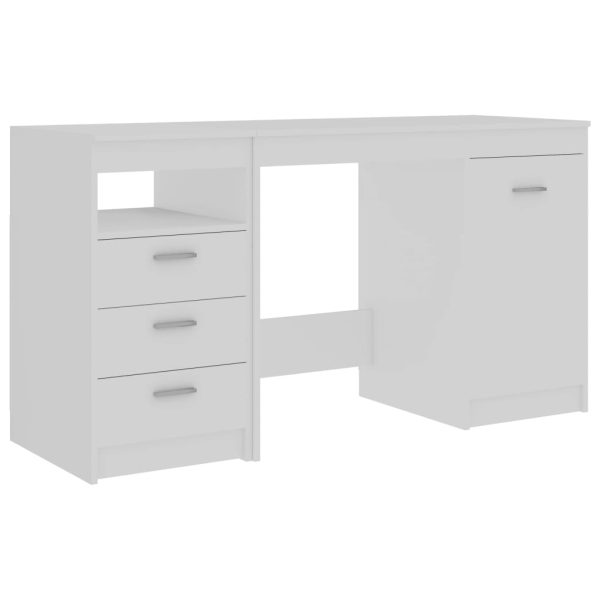 Secretária 140x50x76 cm contraplacado branco - Image 2