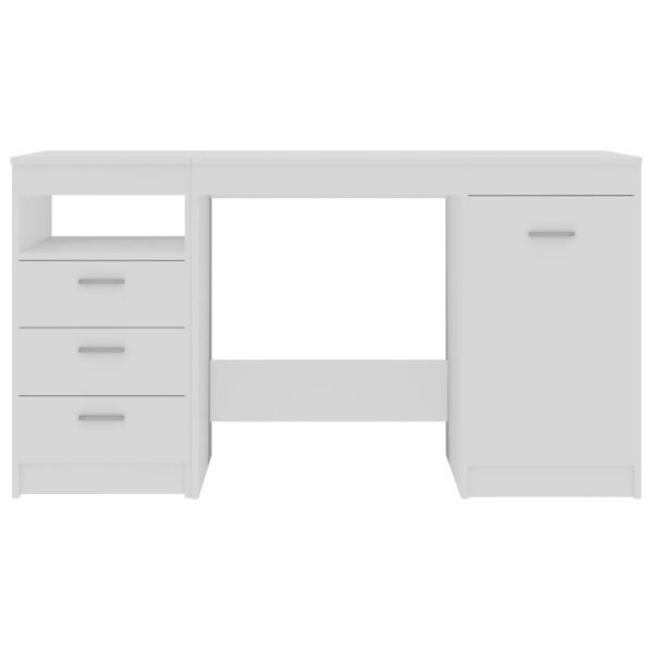Secretária 140x50x76 cm contraplacado branco - Image 4