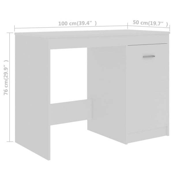 Secretária 140x50x76 cm contraplacado branco - Image 9