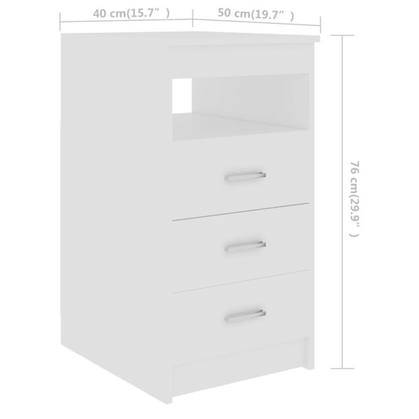 Secretária 140x50x76 cm contraplacado branco - Image 10