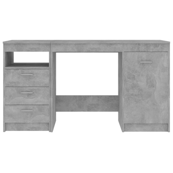 Secretária 140x50x76 cm contraplacado cinzento cimento - Image 4