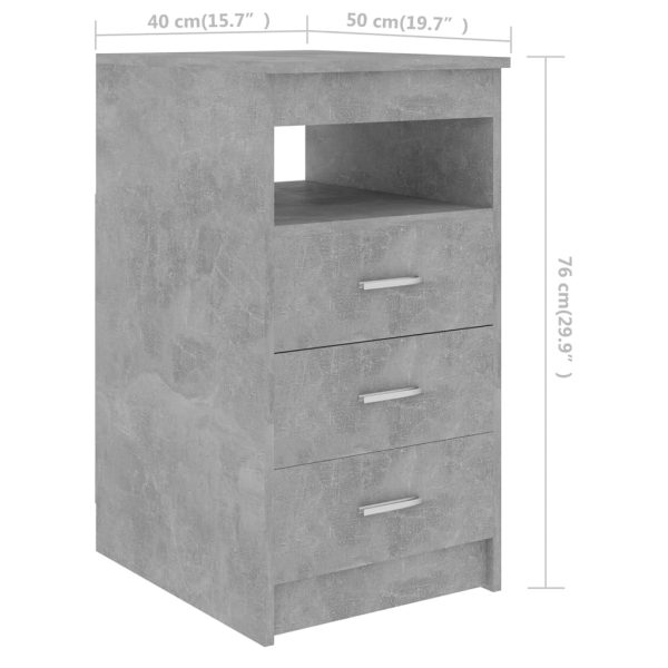Secretária 140x50x76 cm contraplacado cinzento cimento - Image 10