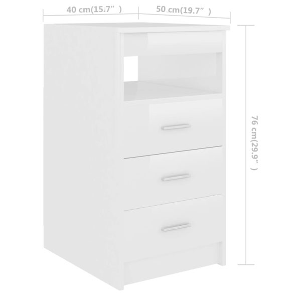 Secretária 140x50x76 cm contraplacado branco brilhante - Image 9
