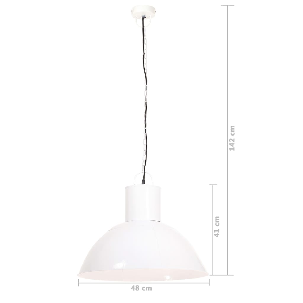 Candeeiro suspenso redondo 25 W 48 cm E27 branco - Image 9