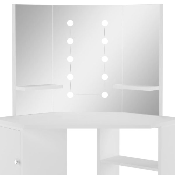 Mesa de maquilhagem/toucador com luzes LED branco claro - Image 8