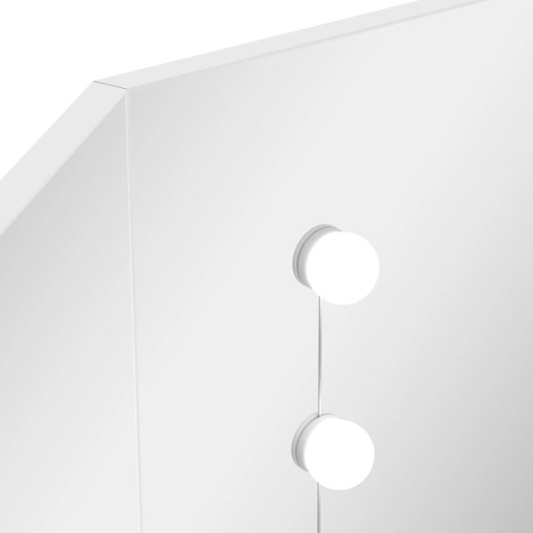 Mesa de maquilhagem/toucador com luzes LED branco claro - Image 11