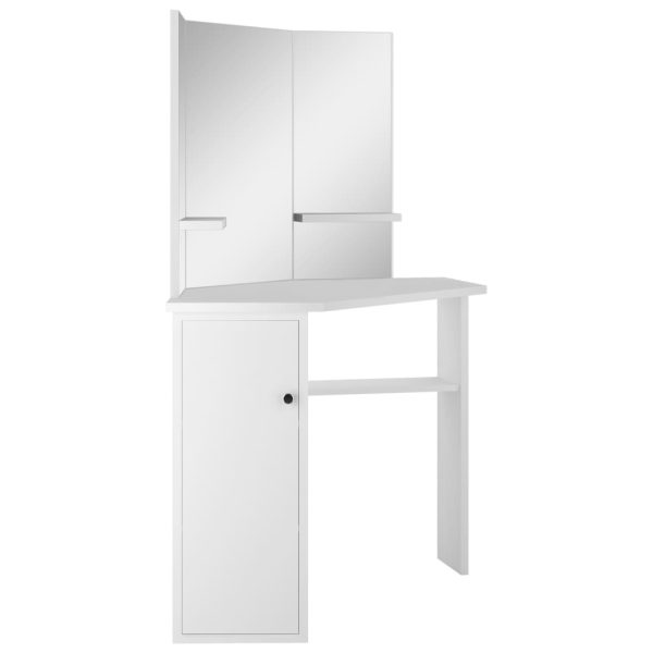 Mesa de maquilhagem/toucador de canto branco - Image 3