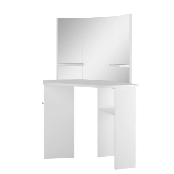 Mesa de maquilhagem/toucador de canto branco - Image 4