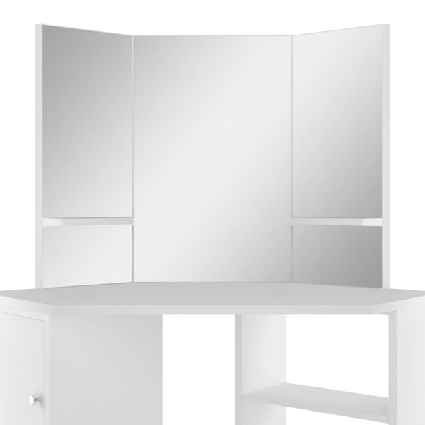Mesa de maquilhagem/toucador de canto branco - Image 7