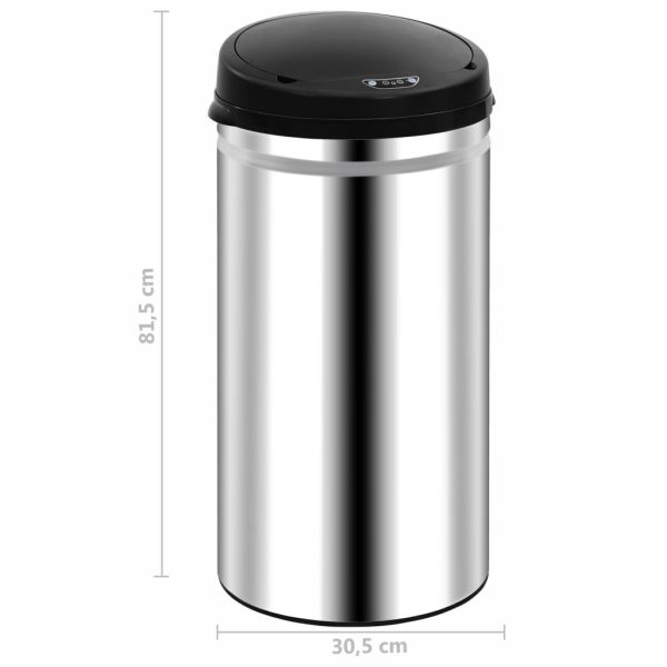 Caixote do lixo com sensor automático 50 L aço inoxidável - Image 8