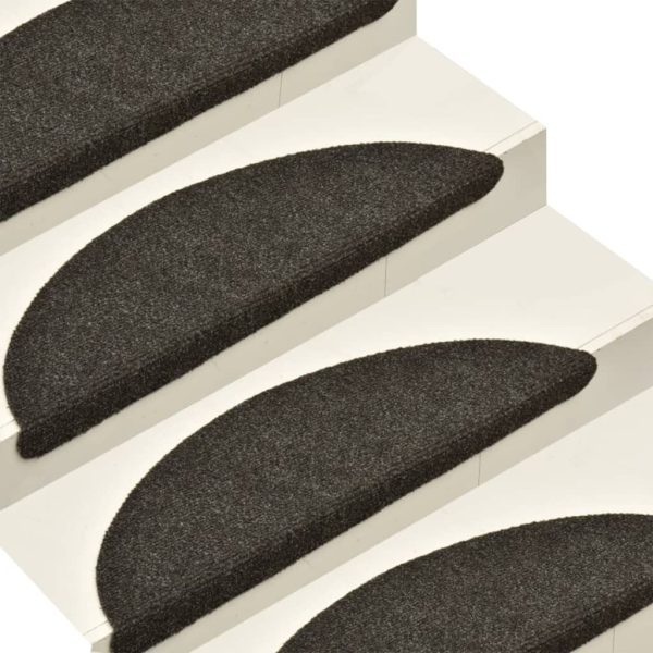 Tapetes escada autoadesivos 15 pcs 65x21x4 cm antracite - Image 4