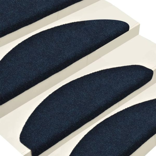 Tapetes escada autoadesivos 15pcs 56x17x3cm azul-marinho - Image 4