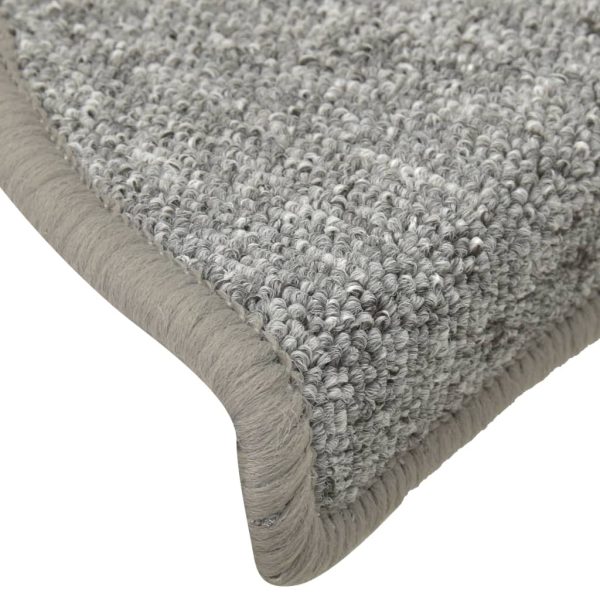 Tapete/carpete para degraus 15 pcs 56x17x3 cm cinza-claro - Image 7