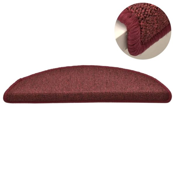 Tapete/carpete para degraus 15 pcs 56x17x3 cm vermelho - Image 4