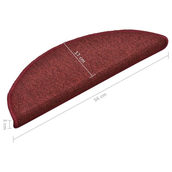 Tapete/carpete para degraus 15 pcs 56x17x3 cm vermelho - Image 9