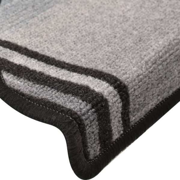 Tapetes de escada adesivos 15 pcs 65x21x4 cm preto e cinzento - Image 6
